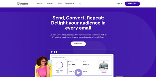 moosend website